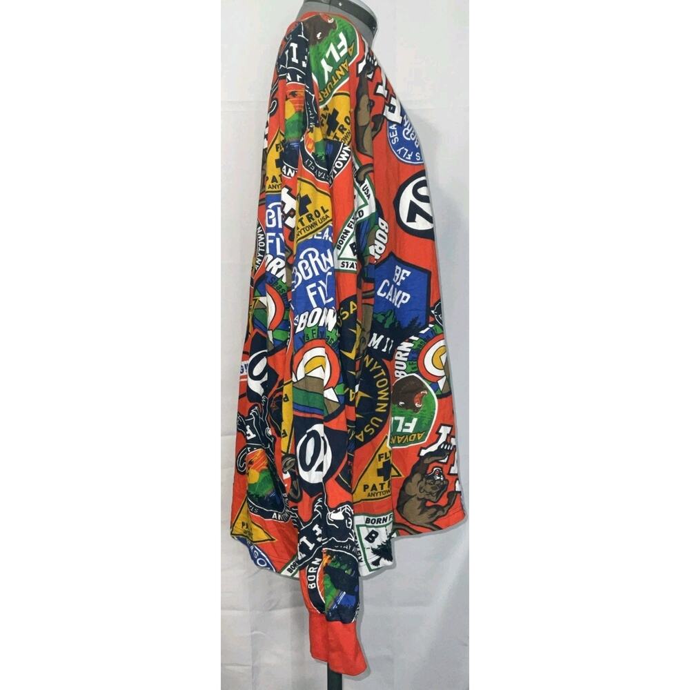 Men's Born Fly Red Multicolor Graphic Long Sleeve T Shirt - Size 4X - Picture 2 of 8